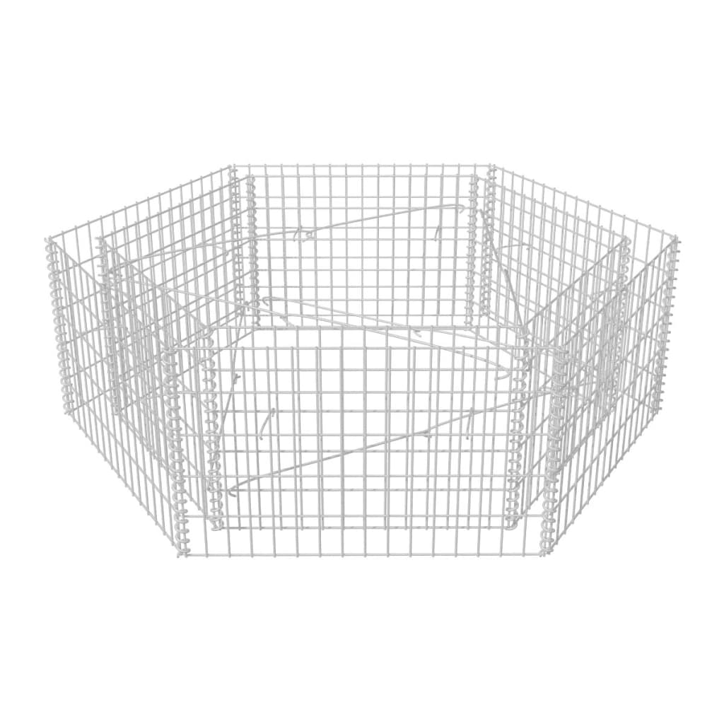 Jardinera elevada para plantas flores y jardín en gavión hexagonal 160 x 140 x 50 cm 02_0001326
