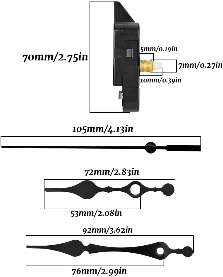 Mécanisme Pendule Pour Horloge Murale - Lot De 2 Pendules De Remplacement - Taille 15,3x7,65 Cm - Installation Facile, Mouvement Silencieux - 8