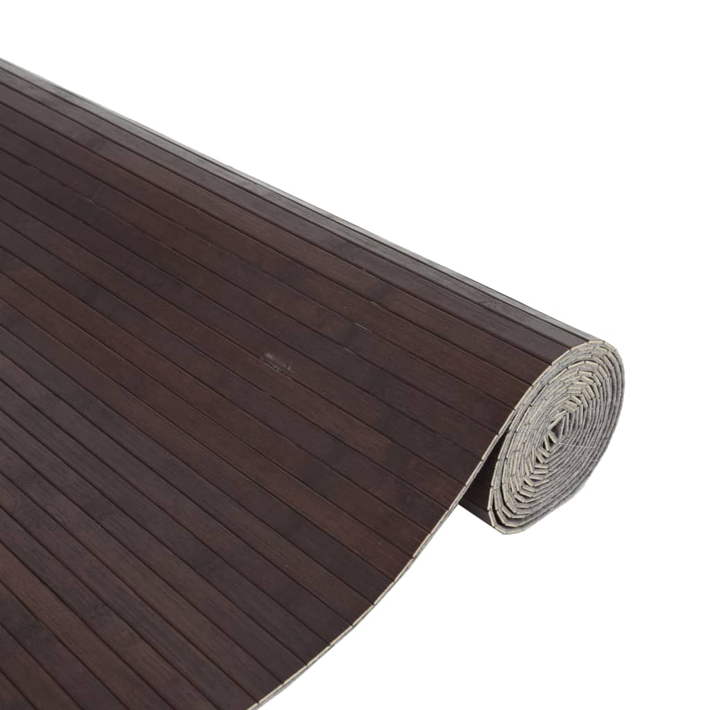 Tapis rectangulaire marron foncé 80x400 bambou - 4