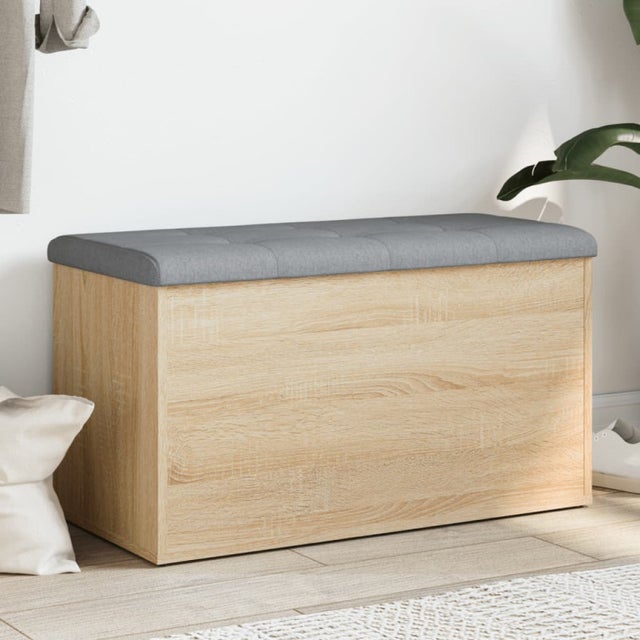 Banc de rangement chêne sonoma 82x42x45 cm bois d ingénierie