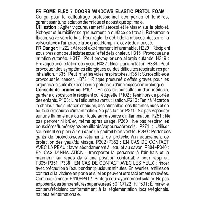 Mousse polyuréthane élastique FOME FLEX 7 Doors & Windows – montage portes & fenêtres, isolation & étanchéité – 750 m - 8