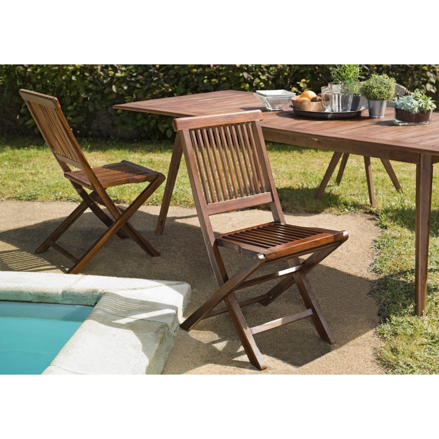Tech Java Bois HANNA - Ensemble de 2 chaises de jardin Java en bois Teck huilé | Leroy ...