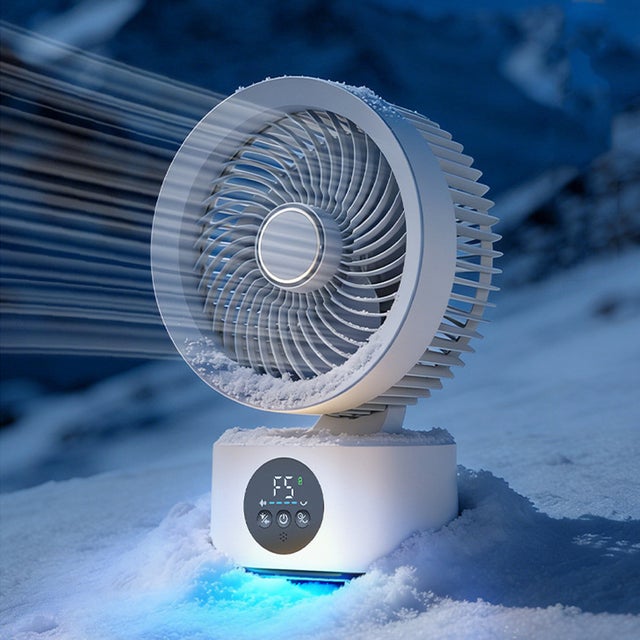 Ventilateur de bureau USB rechargeable–5 vitesses, écran LED, ultra-silencieux, oscillation à 360°, longue autonomie, ventilateur portable pour bureau