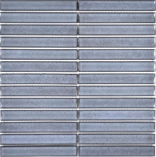 Mosaïque Céramique Blanc Brillant, Aspect Baguettes Rétro 50’s, Tapis 30x30 Cm