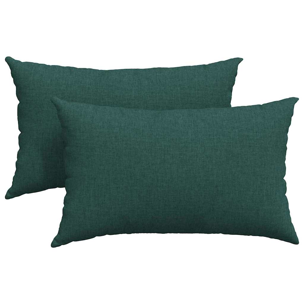 Coussins de canapé 2 pcs Vert foncé 50 x 30 cm tissu vidaXL - 2