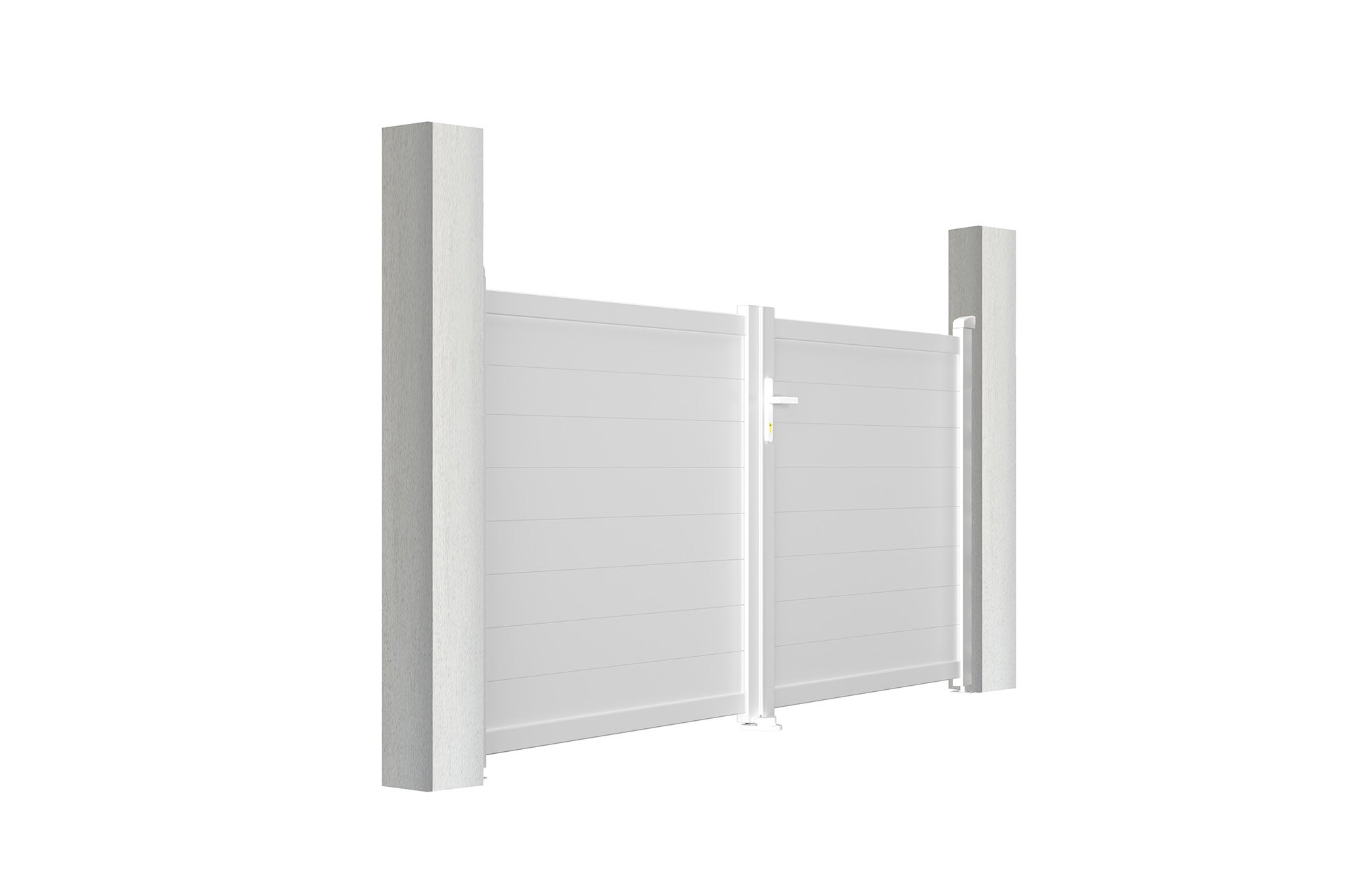 Portail battant 3m EIGER H.140cm blanc aluminium - 4
