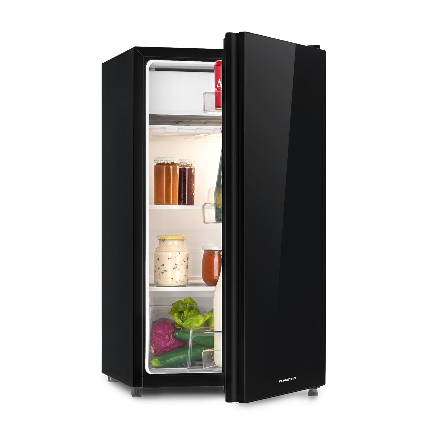 Réfrigérateur Rétro MEDION 91 Litres - Couleur Vive, Pieds Réglables, Clayettes En Verre, éclairage LED - Pour Cuisine, Bureau, Chambre - 11