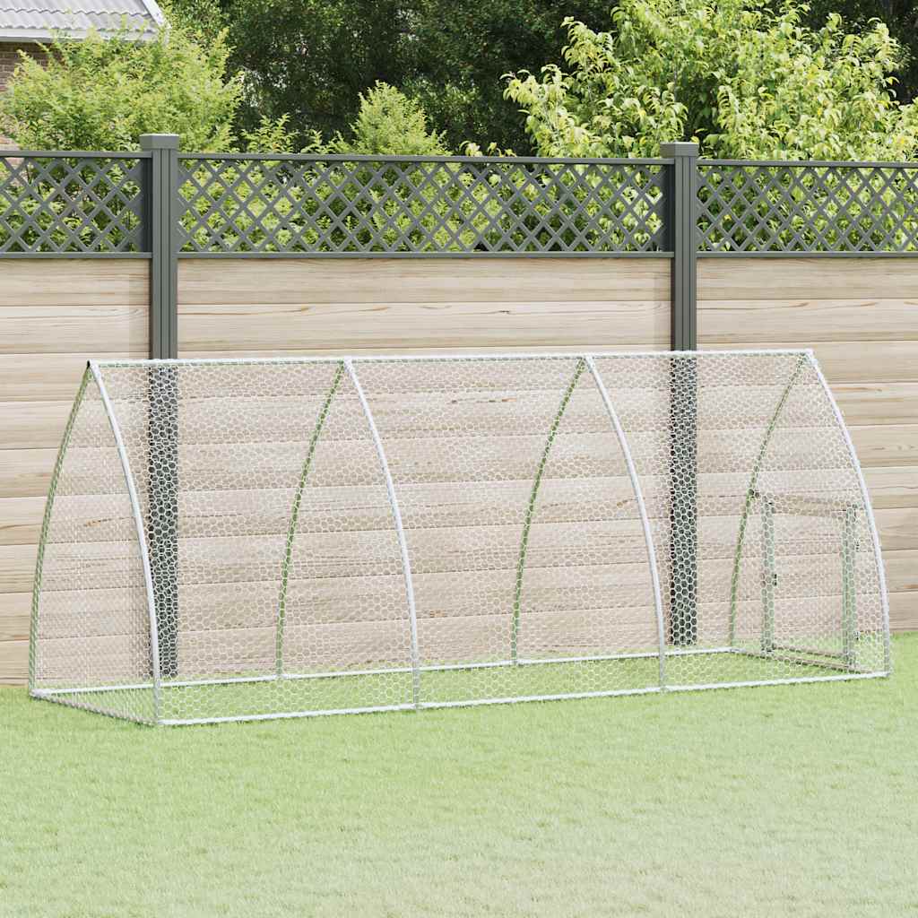 Klatka dla kurcząt, srebrna, 300x105x120 cm, stal galwanizowana vidaXL