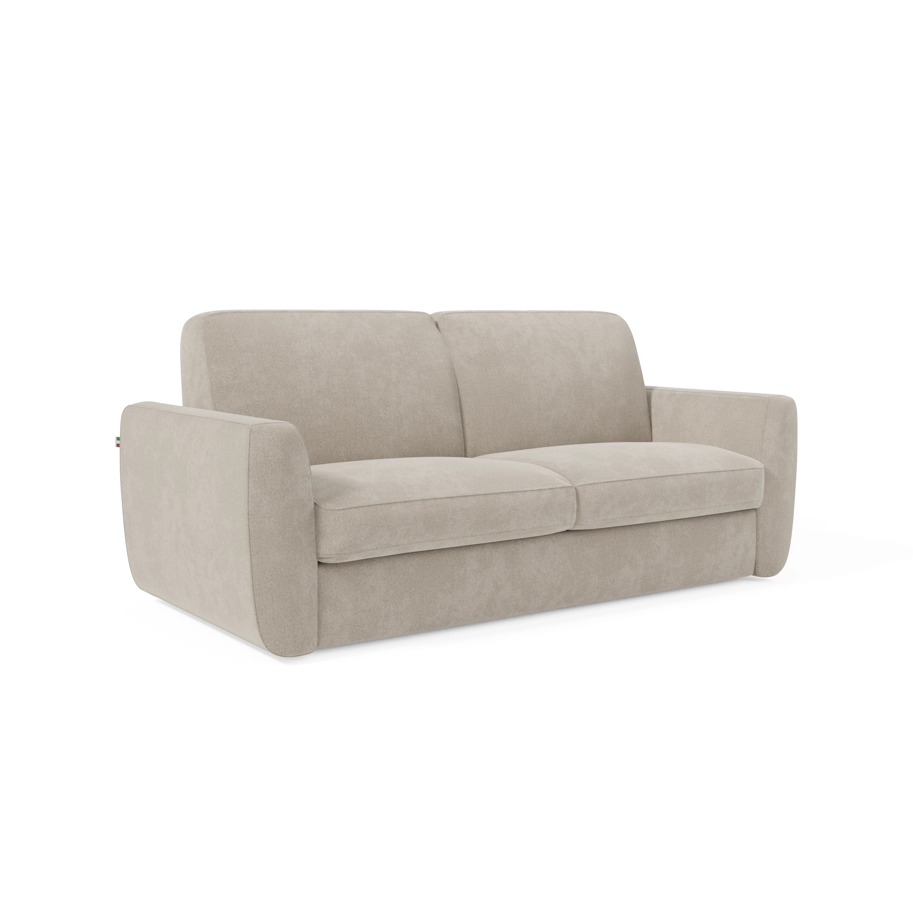 Leonida sofá cama desenfundable con colchón de 18 cm de altura 222 cm crema
