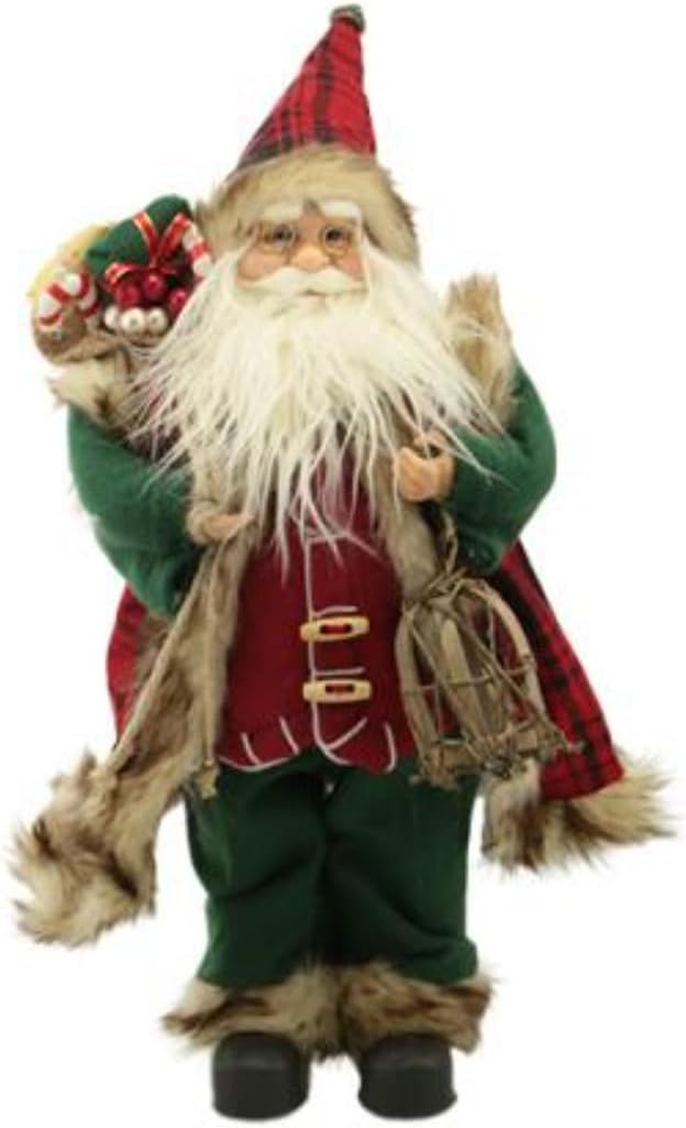 BABBO NATALE CON VESTITO VERDE E ROSSO 40 CM Leroy Merlin
