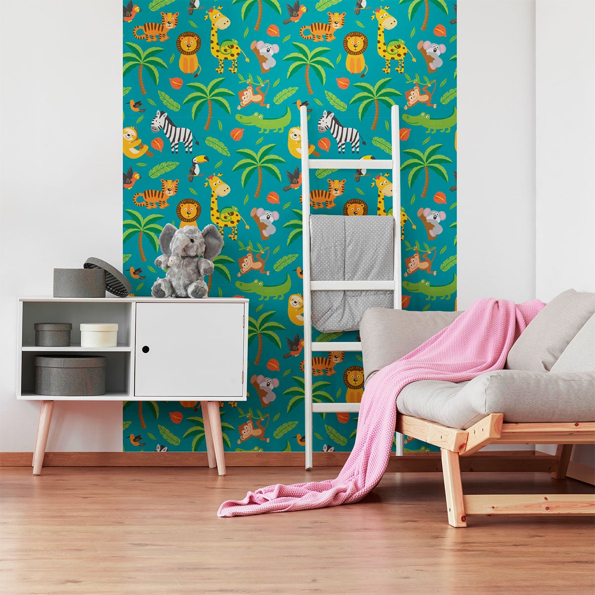 Adesivo arazzo stanza dei bambini animali tropicali - Sticker adesivo - adesivi murali - 30x30cm - 5