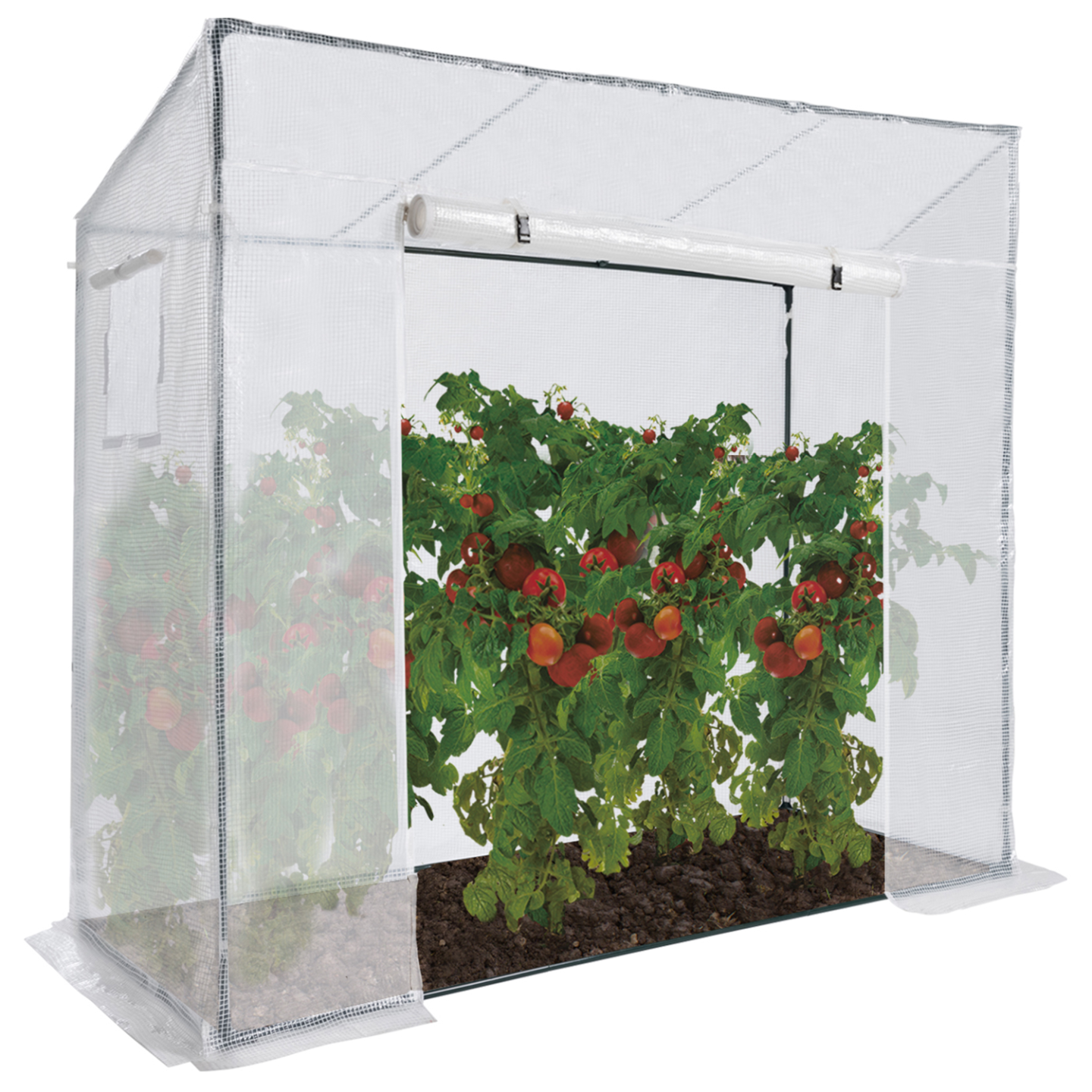 Serre de jardin blanche toutes saisons avec fenêtre et porte zippée - 2
