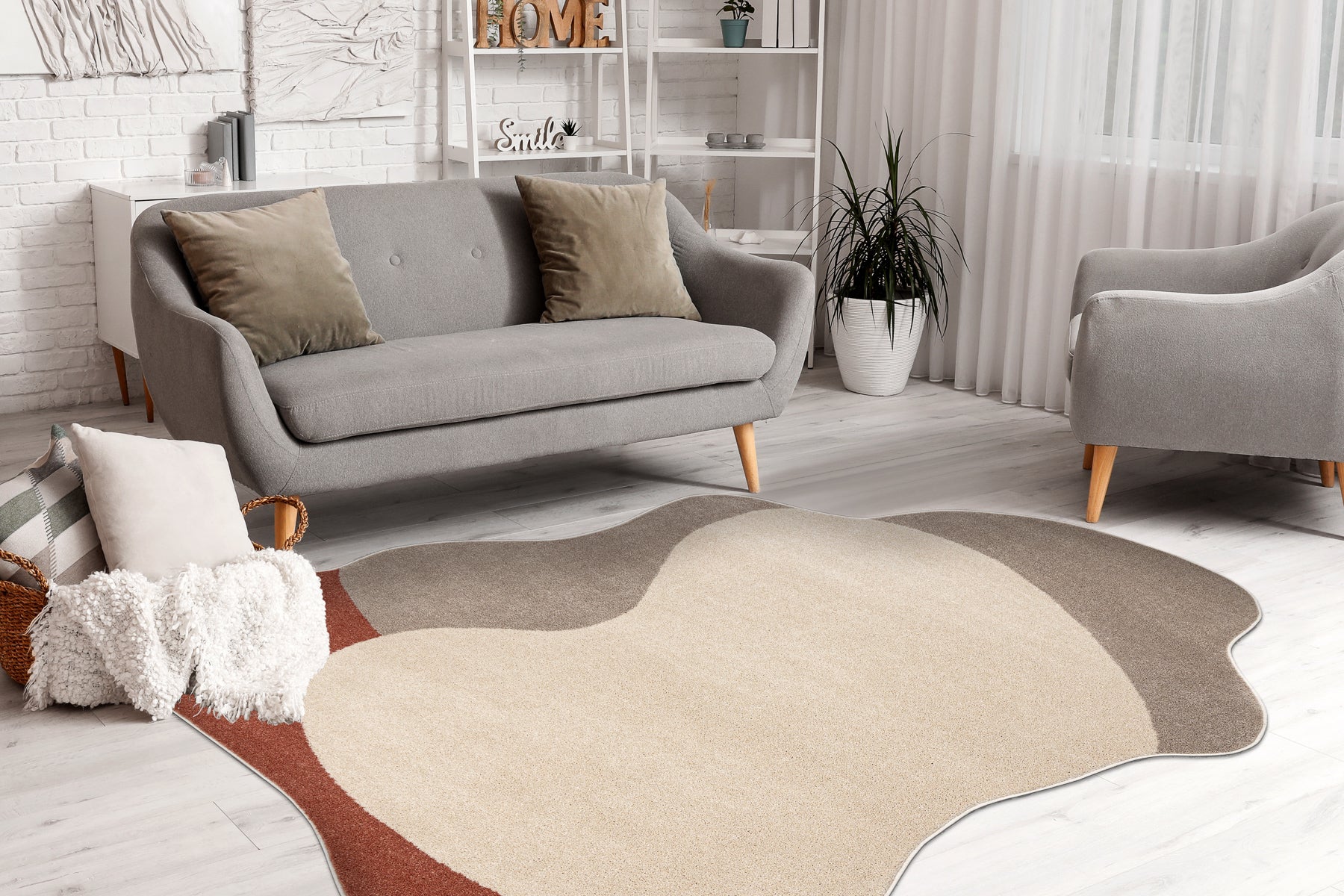 Dywan FUSION 5710 krem / terakota Shape - Abstrakcja, nowoczesny, abstrakcyjny, nieregularny 160x220 cm - 4