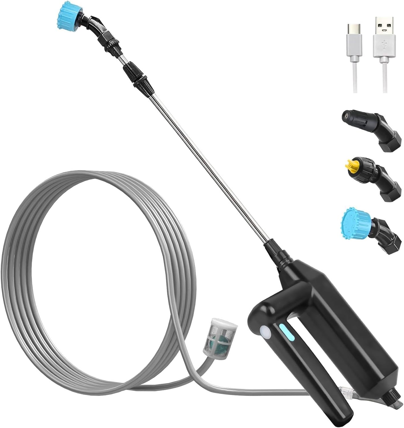 Spruzzatore a zaino alimentato a batteria, 3,2 galloni/12L spruzzatore di erbacce con 4 ugelli