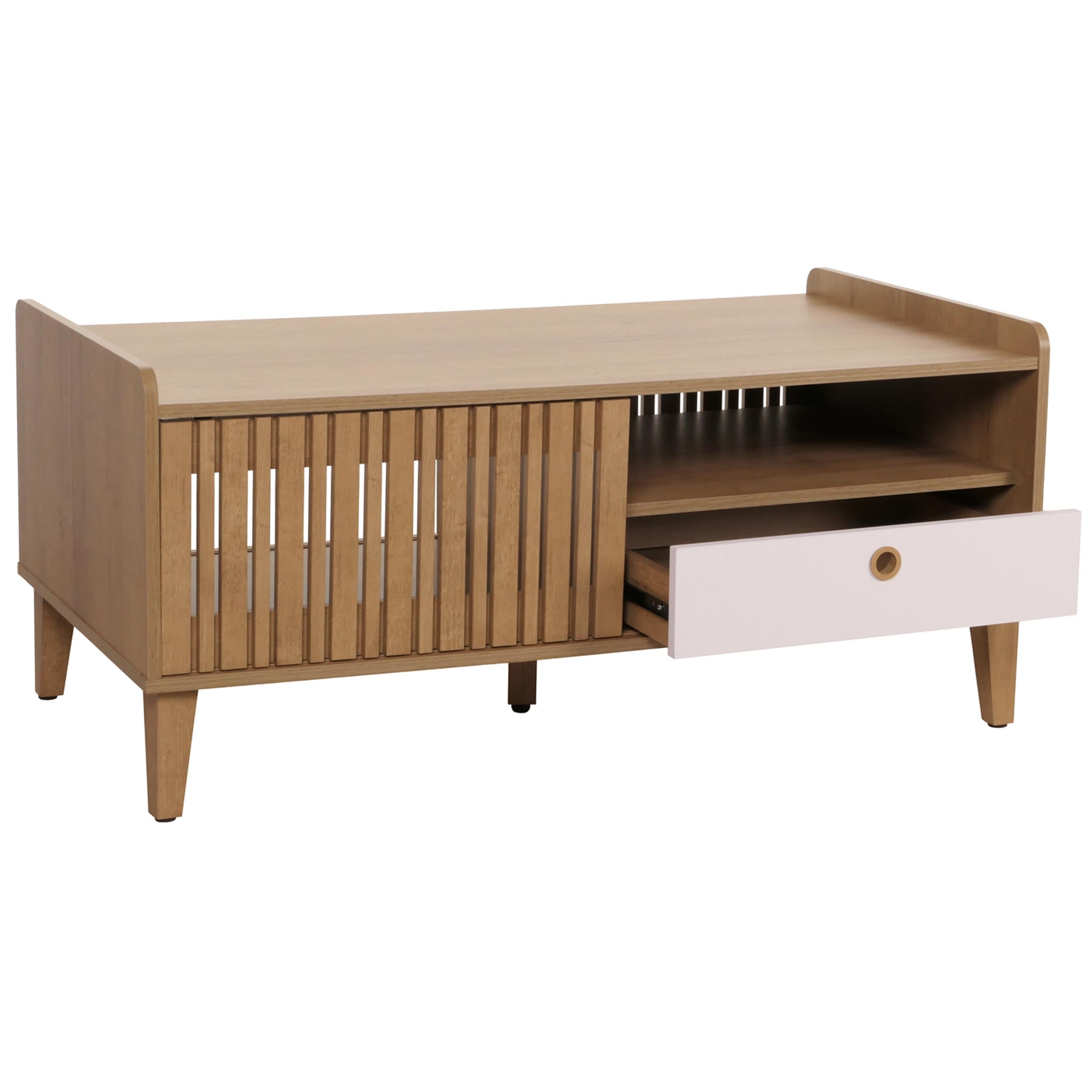 Table basse chêne avec tiroir table basse avec rangement - Ciel & terre Commerce