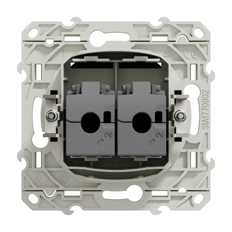 Odace prise double multimédia RJ45 grade 3 - anthracite - 3