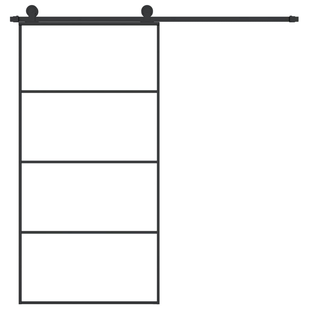 Maison Exclusive - Porta Scorrevole con Ferramenta 102,5x205cm Vetro ESG Alluminio - 3