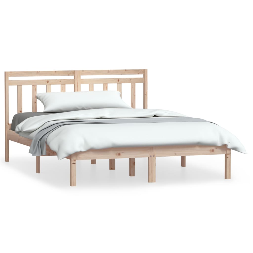 Maison Exclusive - Estrutura de cama casal 135x190 cm madeira maciça - 2