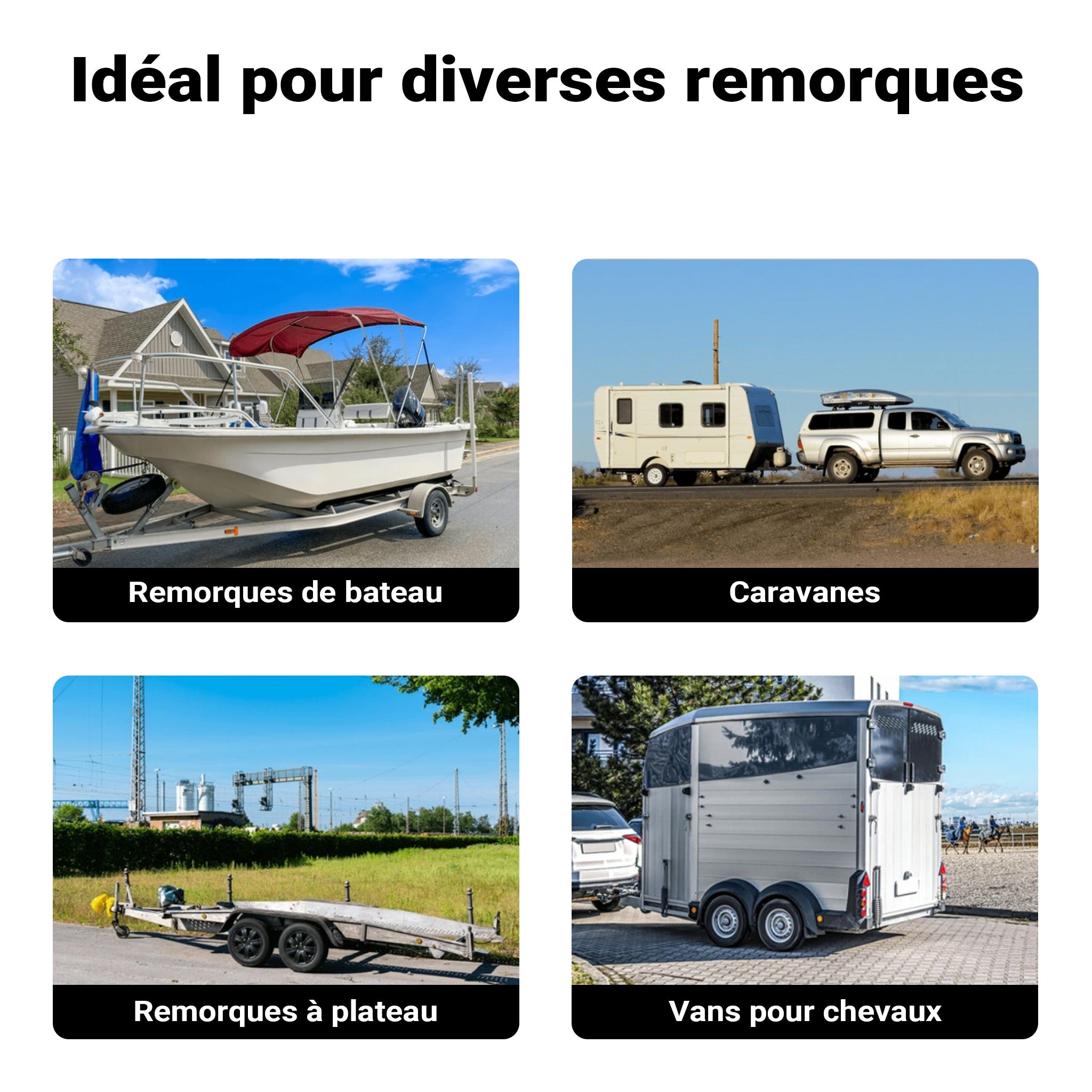 Roue jockey Charge lourde – Capacité max. 540 kg – Hauteur de levage max. 260 mm – en Acier galvanisé – avec Manivelle – Roulette avant… XPOtool - 8