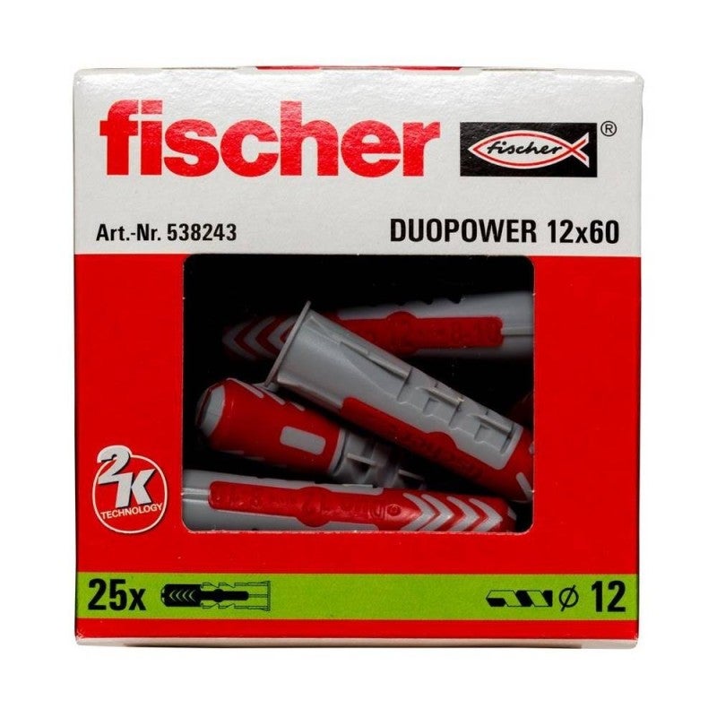 Pack 25 chevilles Duopower 12x60 FISCHER - 96151 - 8
