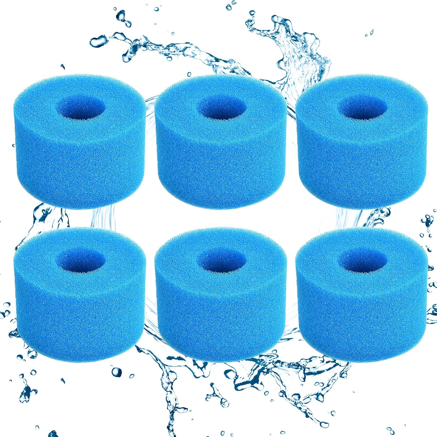 6 sztuk gąbek filtracyjnych typu S1, wkład filtracyjny z pianki, pianka filtracyjna do basenu, wielokrotnego użytku i zmywalna, filtr piankowy do spa