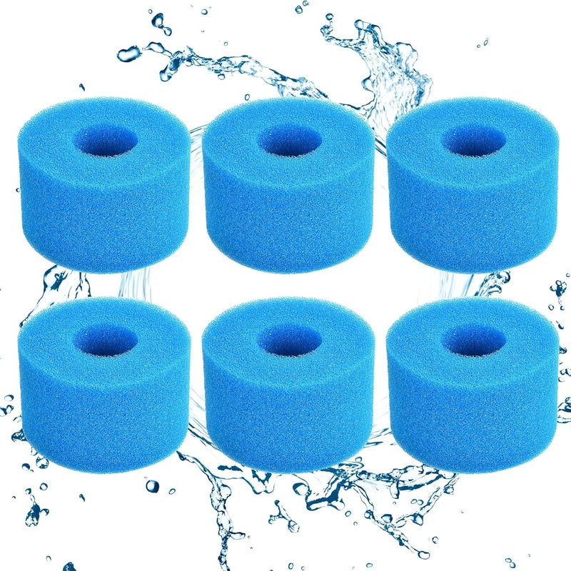 6 sztuk gąbek filtracyjnych typu S1, wkład filtracyjny z pianki, pianka filtracyjna do basenu, wielokrotnego użytku i zmywalna, filtr piankowy do spa