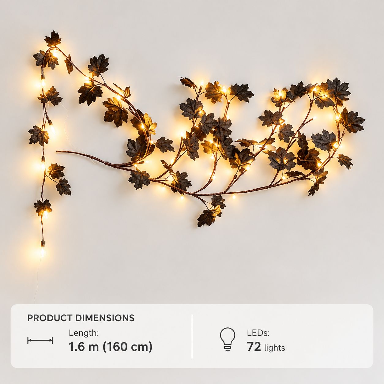 Guirnalda LED Decorativa Flexible 1,6m 72 Luces con Mando a Distancia y ...