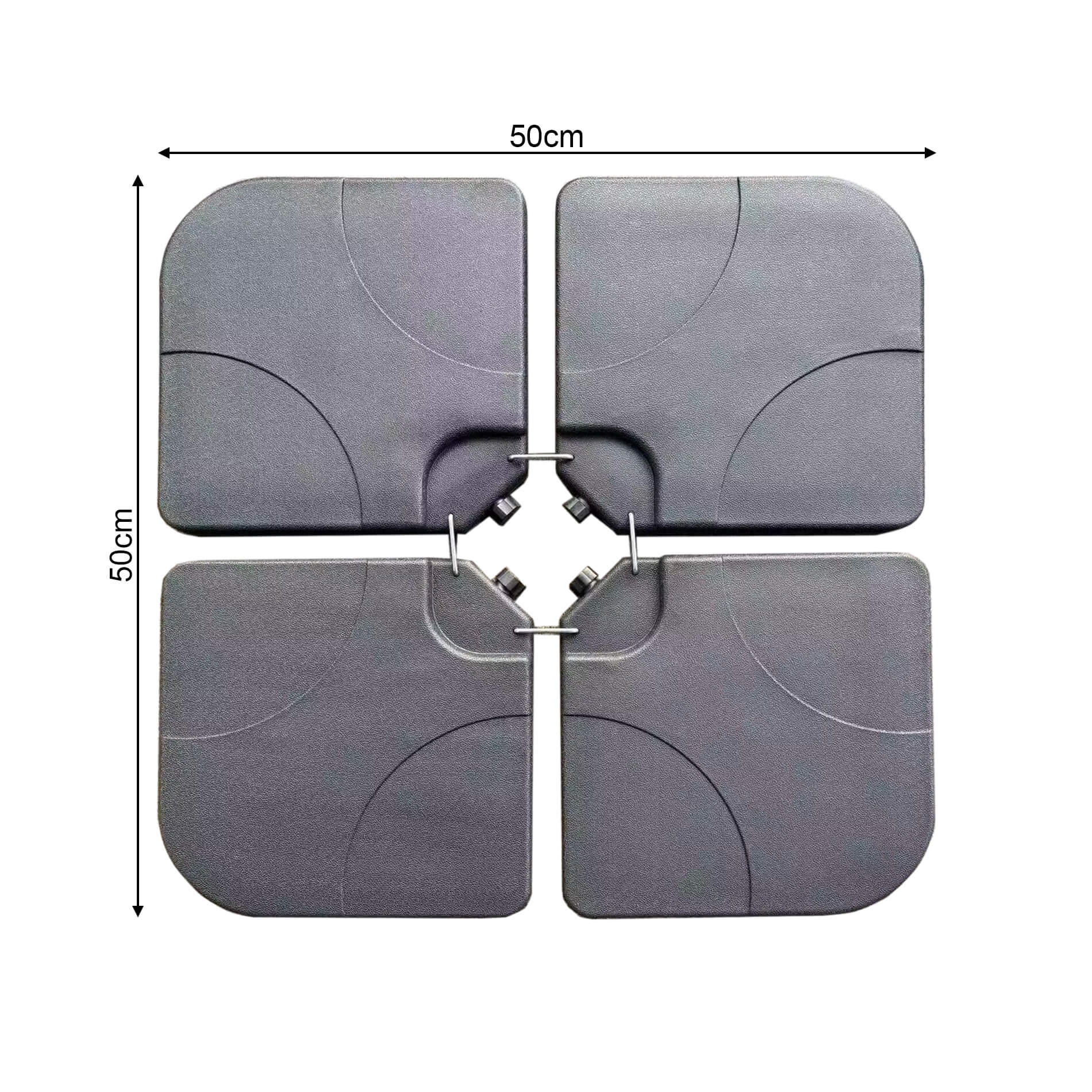 Pesos para Guarda-sol Rebecca Mobili Callistemon 7,5x50x50 Hdpe Preto SET 4 pçs - 2