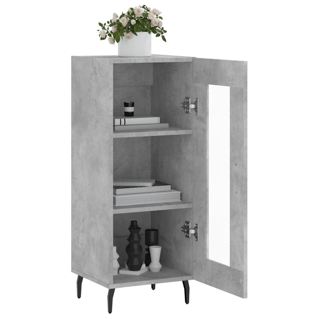 Buffet en contreplaqué gris béton 34,5x34x90 cm - COMFORTXL - 4