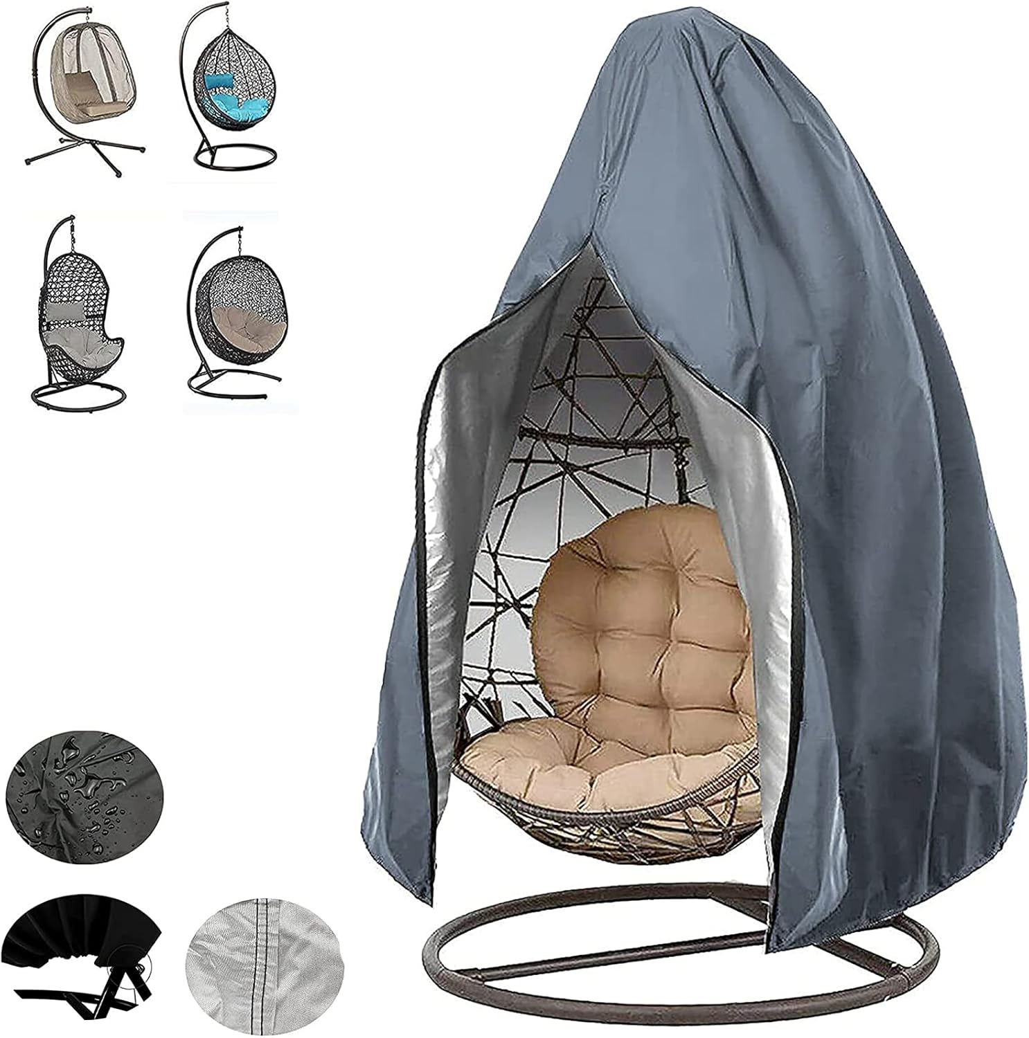 Housse De Protection Étanche Pour Fauteuil Suspendu Oeuf - Oxford 210D Anti-UV - Taille 115x115x190cm