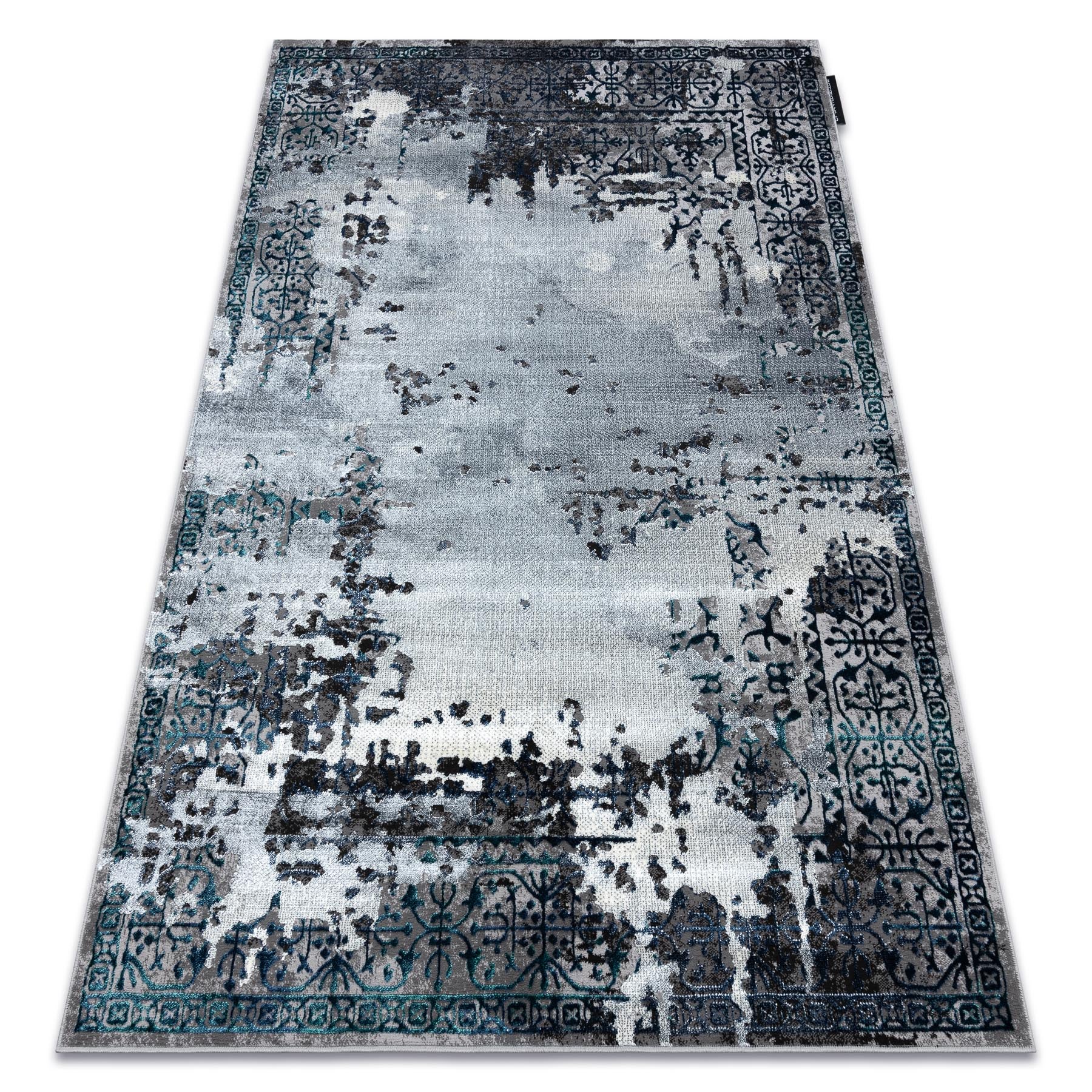Alfombra de luxe moderna 2078 ornamento vintage - structural gris 240x340 cm