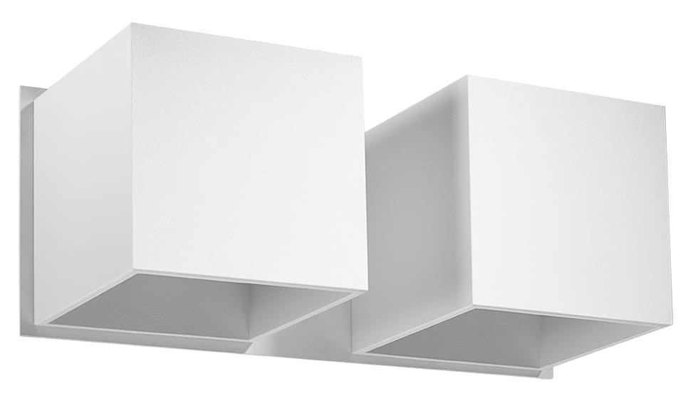 Kinkiet ścienny Quad biały 2xG9x40W wym: 12 x 26 x 26 cm aluminium IP20 Sollux Lighting