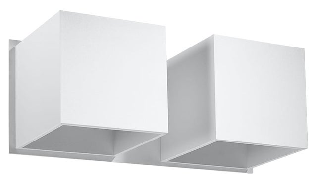 Kinkiet ścienny Quad biały 2xG9x40W wym: 12 x 26 x 26 cm aluminium IP20 Sollux Lighting