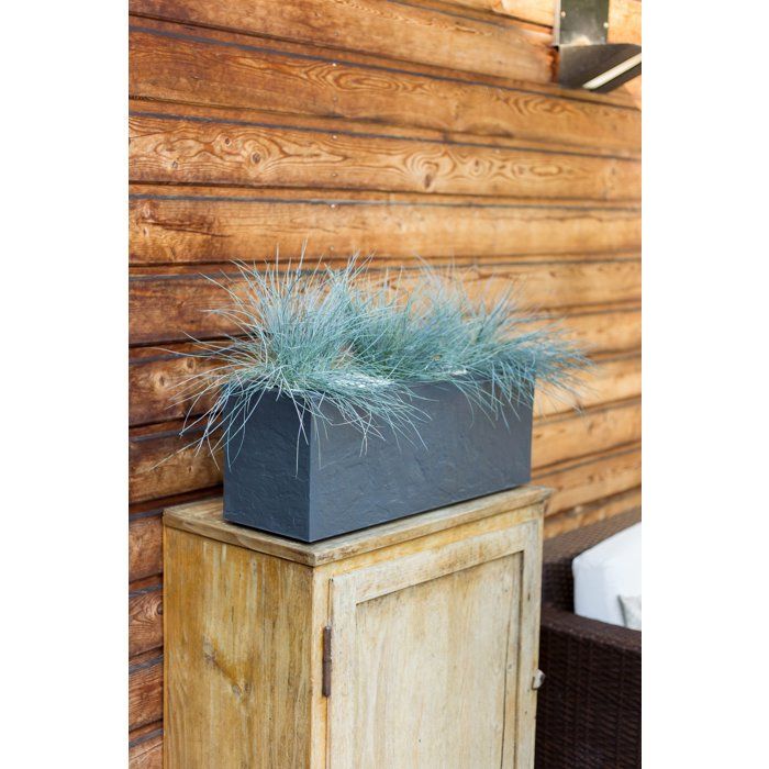 Balconniere rectangulaire EDA Volcania Up 25 L effet pierre anthracite 59 x 19 5 x 22 8 cm - 9