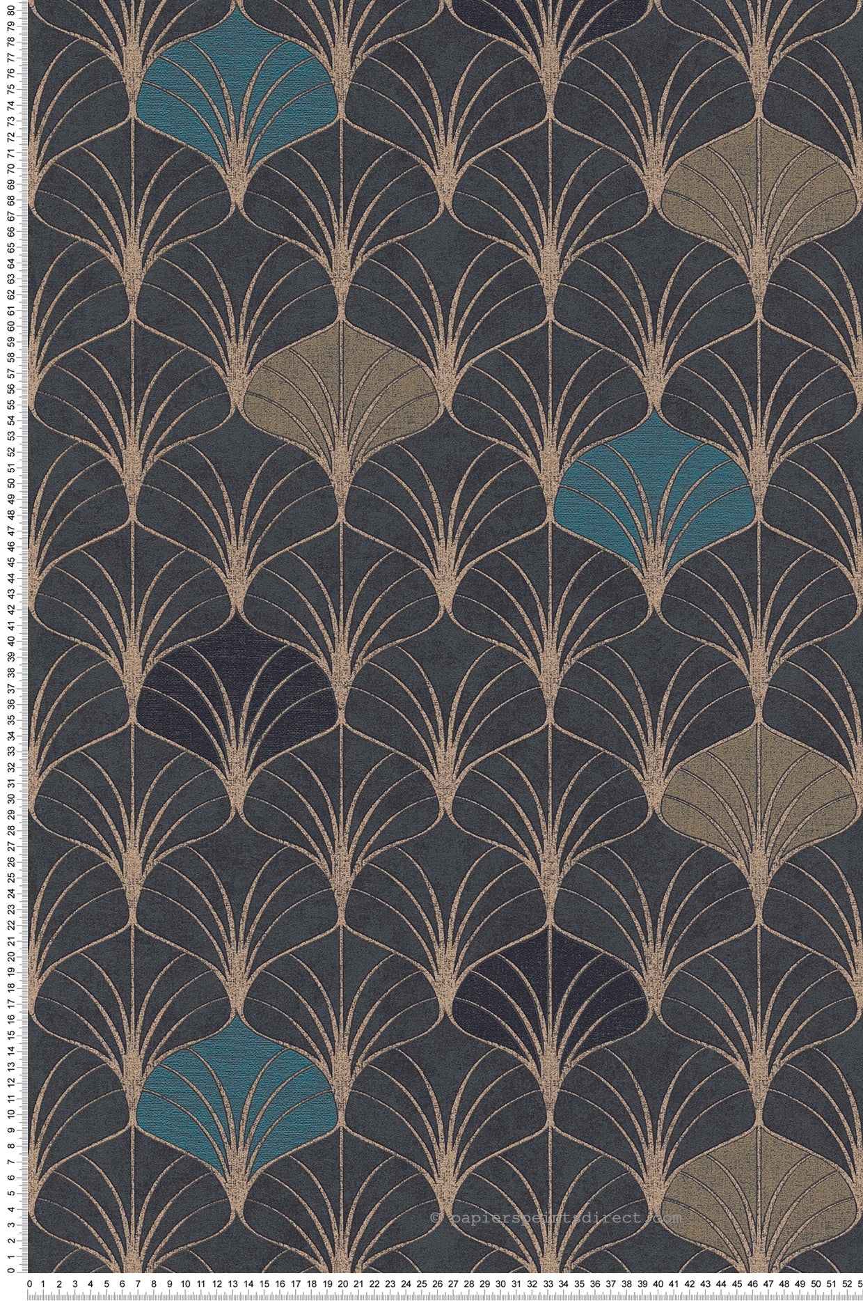 Tapeta ozdoby retro złotym,czarnymIniebieskim - 53 cm x 10.05 m - LIVINGWALLS
