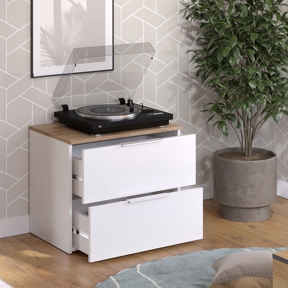 Vicco Commode Wido, Blanc/Sonoma, 60x50cm avec 2 tiroirs - 5