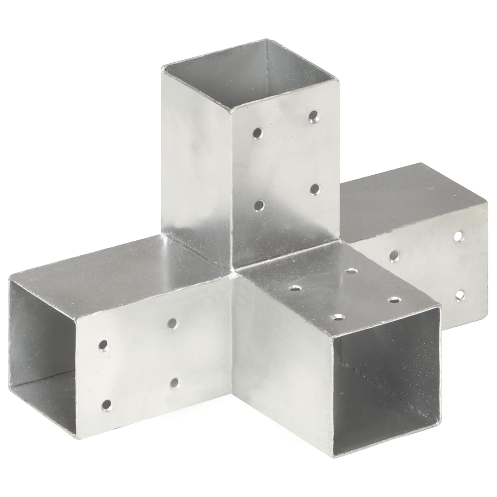 Łącznik do słupków w kształcie X, galwanizowany metal, 71x71 mm vidaXL