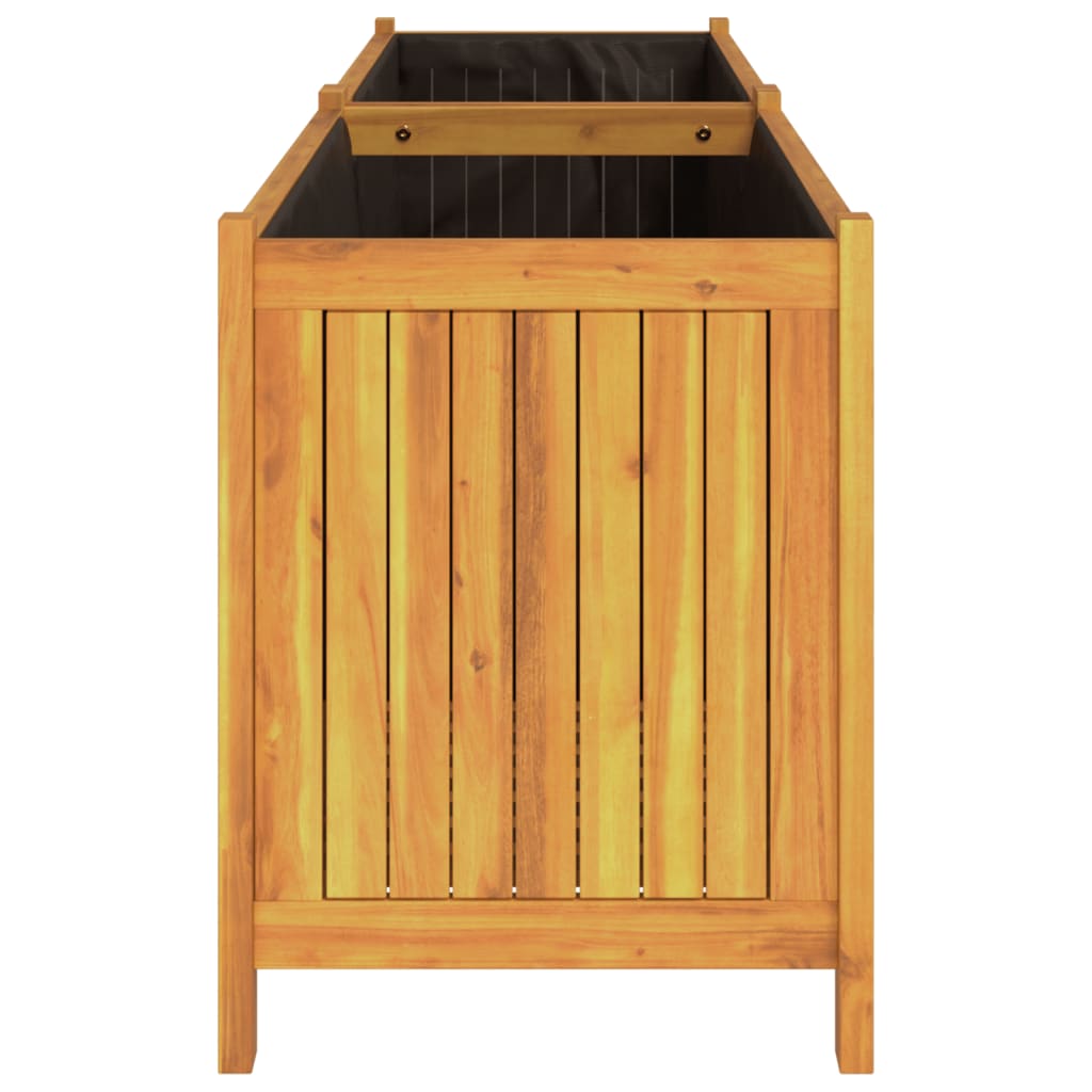 vidaXL Jardinière avec doublure 199x38,5x50 cm bois massif d'acacia - 6