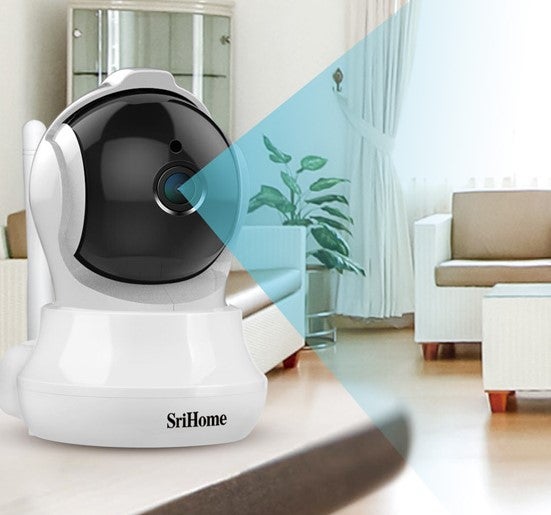 SriHome SH029 Telecamera WiFi Interna 3.0 MP HD Infrarossi Visione Notturna Audio Bidirezionale Supporto Scheda SD