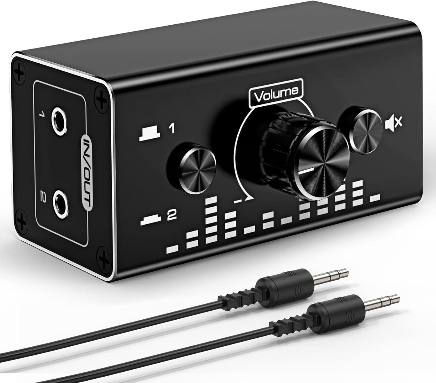 Jevina Selettore Audio 4 Porte – Interruttore Stereo Da 3.5mm Con 4 Ingressi E 1 Uscita (o Viceversa) - 3
