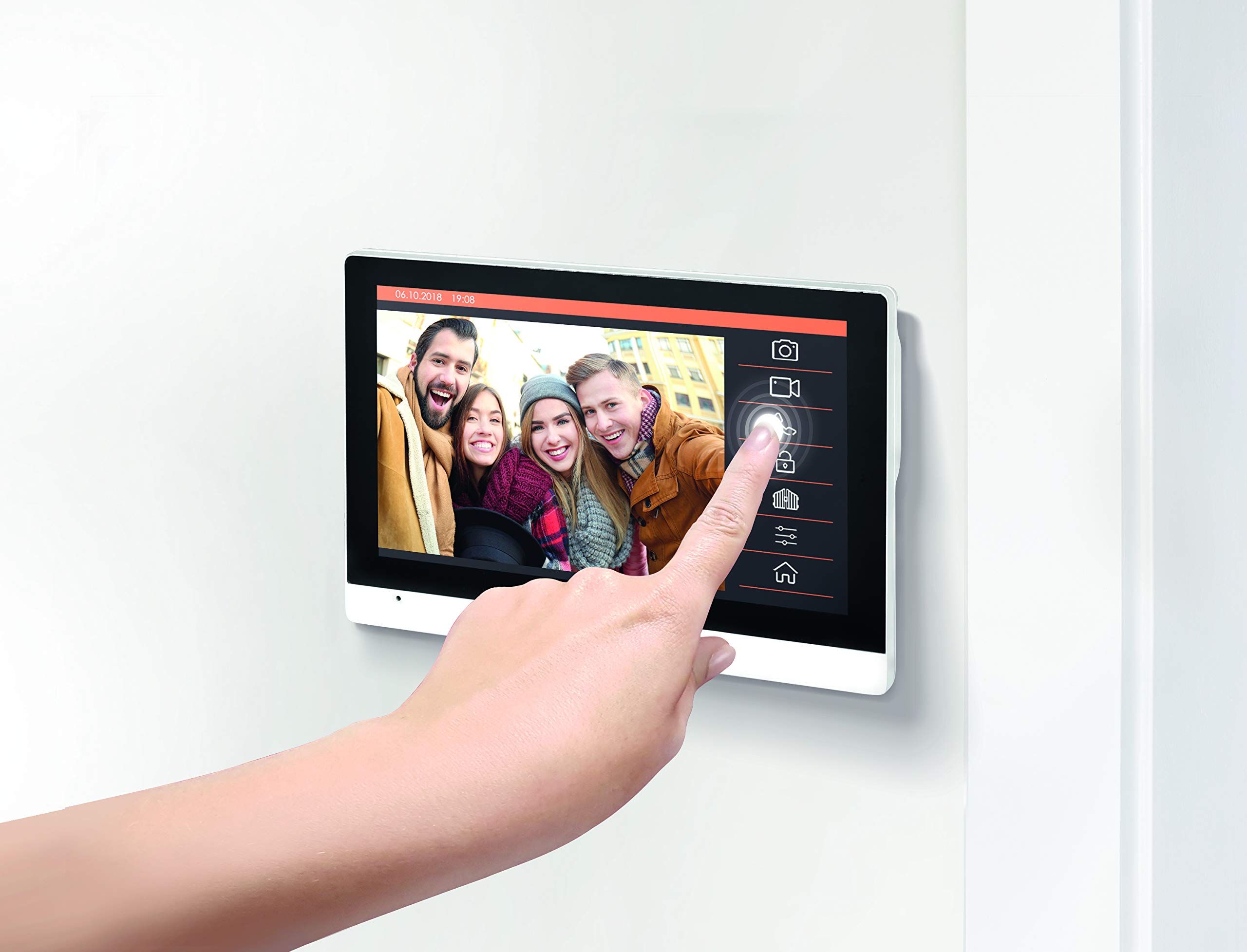 SCS SENTINEL - Platine de rue vidéo filaire - Ecran tactile - 7 pouces - 18 cm - Grand angle 120° - Fonction d'enregistrement - VisioDoor 7+ RFID - 6