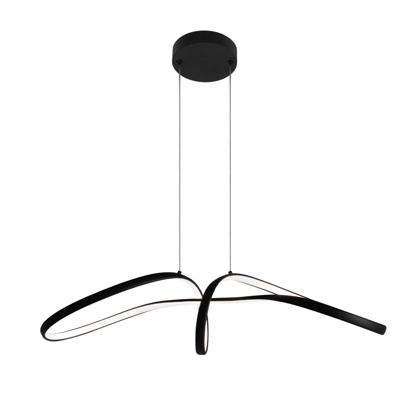 Lampa wisząca LED SNOW 40W zmienna biel 4800lm metal czarna wym:125x80x25cm IP20 Kaja