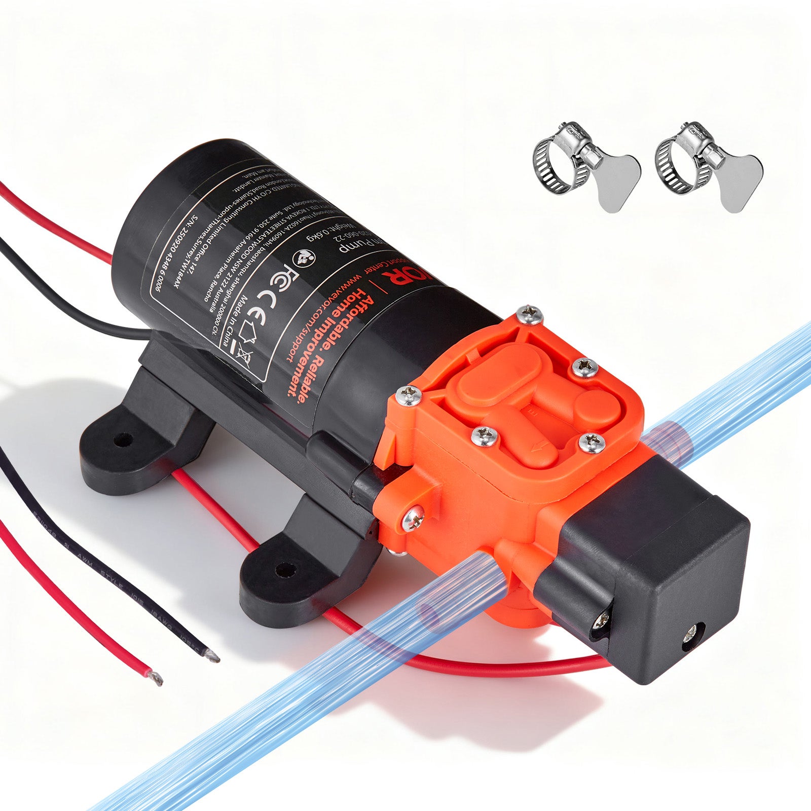 Pompa wodna membranowa 12 V 1,2 GPM, 80 PSI, samozasysająca, cicha praca, do oprysków i nawadniania