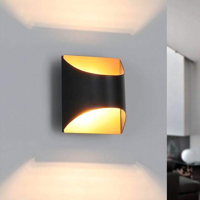 NETTLIFE Czarno-złota kinkiet - nowoczesne kinkiety na schody, do pokoju dziecięcego