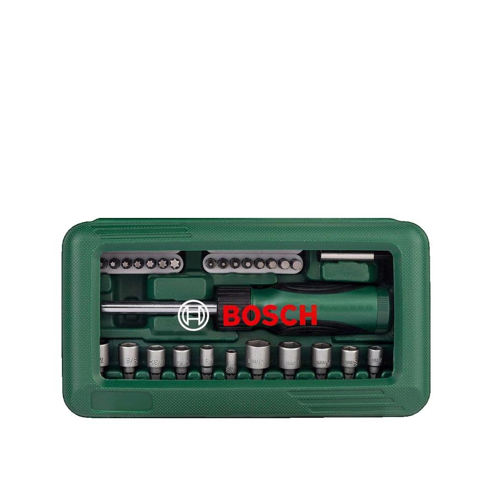 Outillage Mecanique Auto Set Cliquet Bosch 1/4 34 Pièces - Manche Softgrip - Parfait Pour Boite A Outils