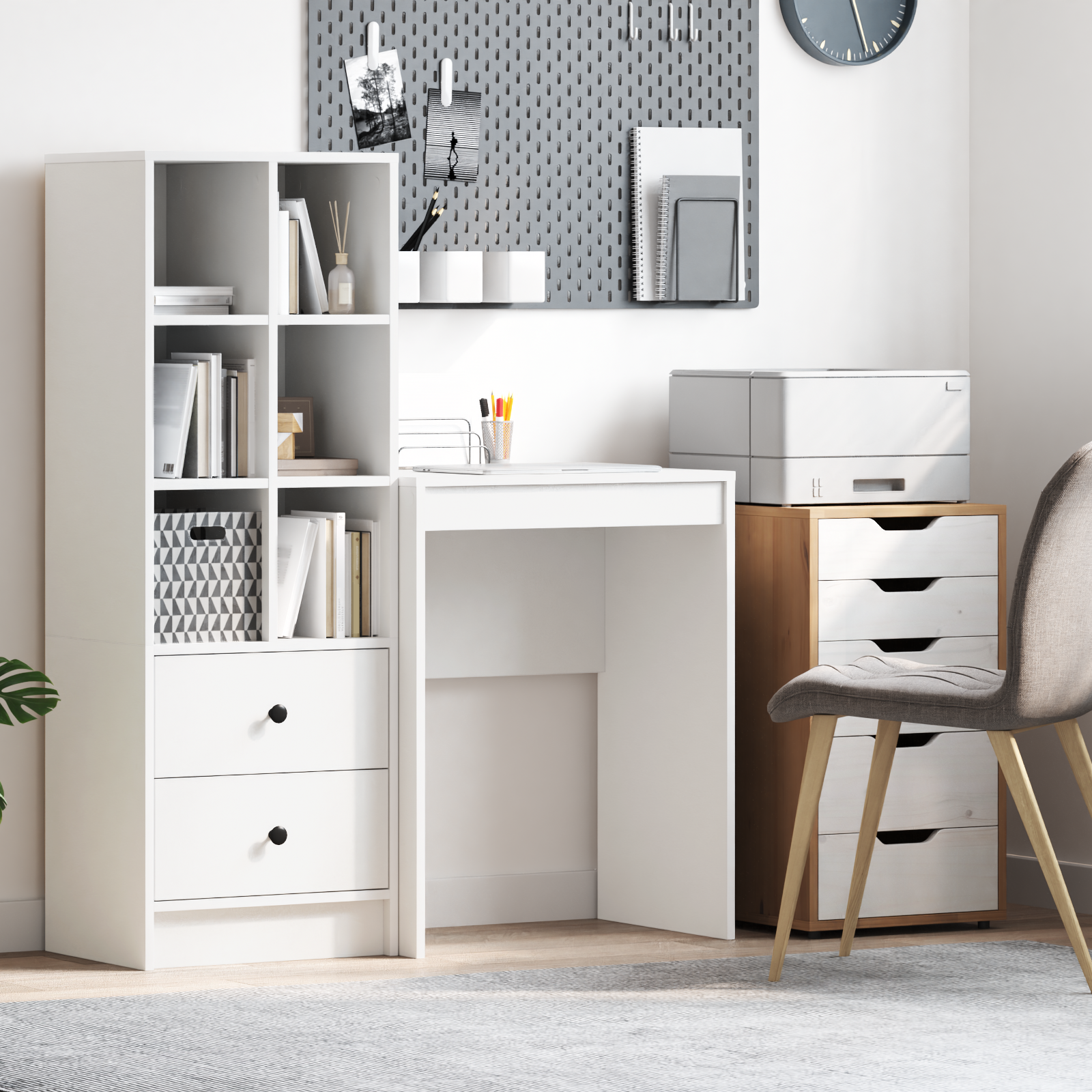 Vidaxl Escritorio Minimalista Tablero De Partículas 60 X 40 X 76 Cm Blanco , Leroy Merlin