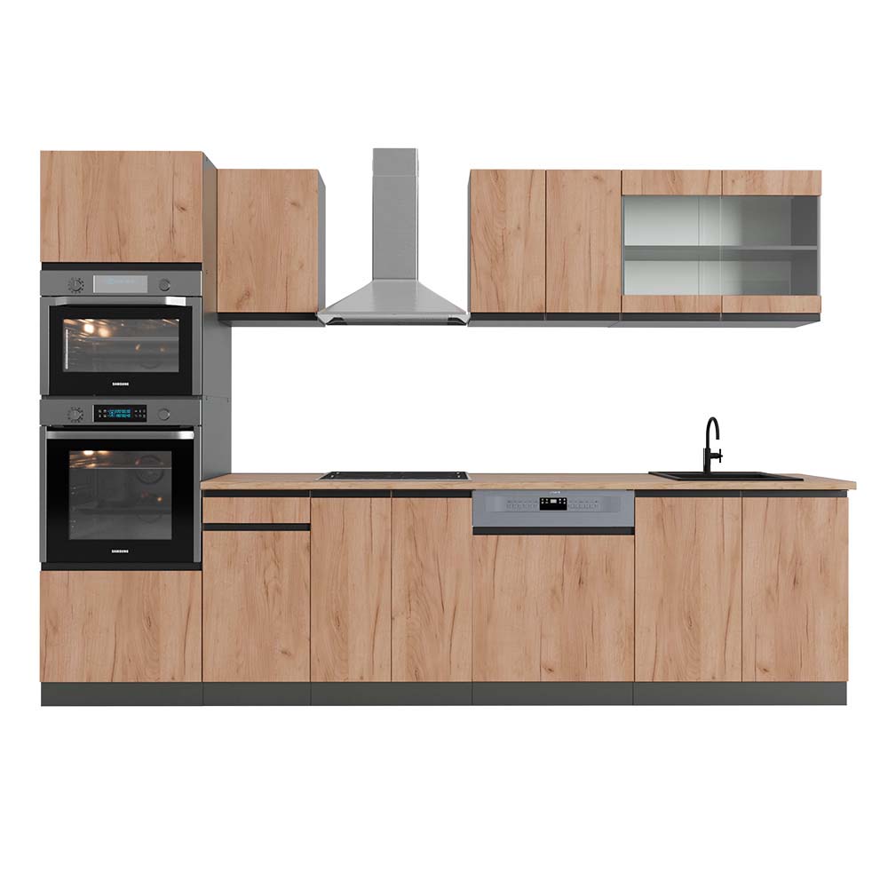 Vicco Cuisine R-Line 300cm PT Chêne Anthracite