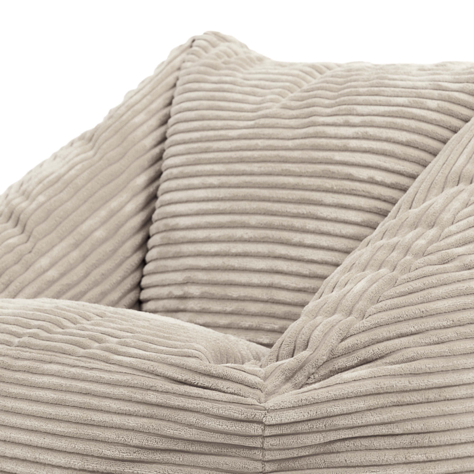 Pouf fauteuil enfant Icon velours côtelé beige galet, chambre, salon, 55x55xcm Oeko-Tex® - 5