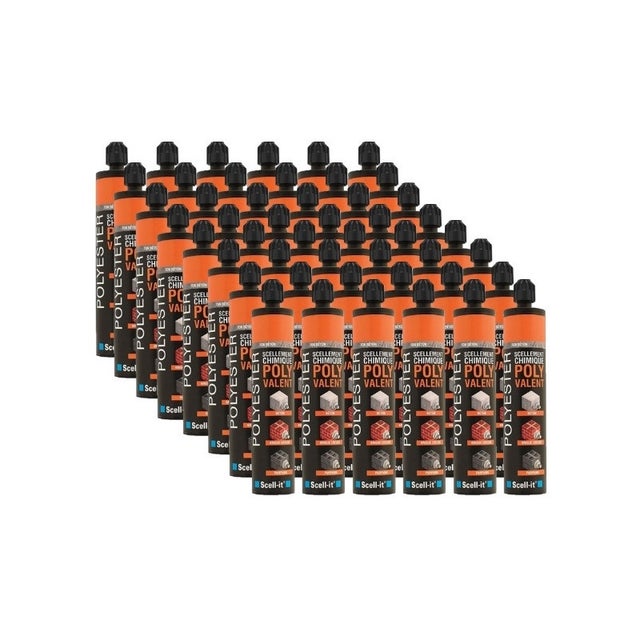 Cartouches scellement chimique ton gris béton Polyvalent F 300ml SCELL-IT - Nombre de cartouches: 36 cartouches