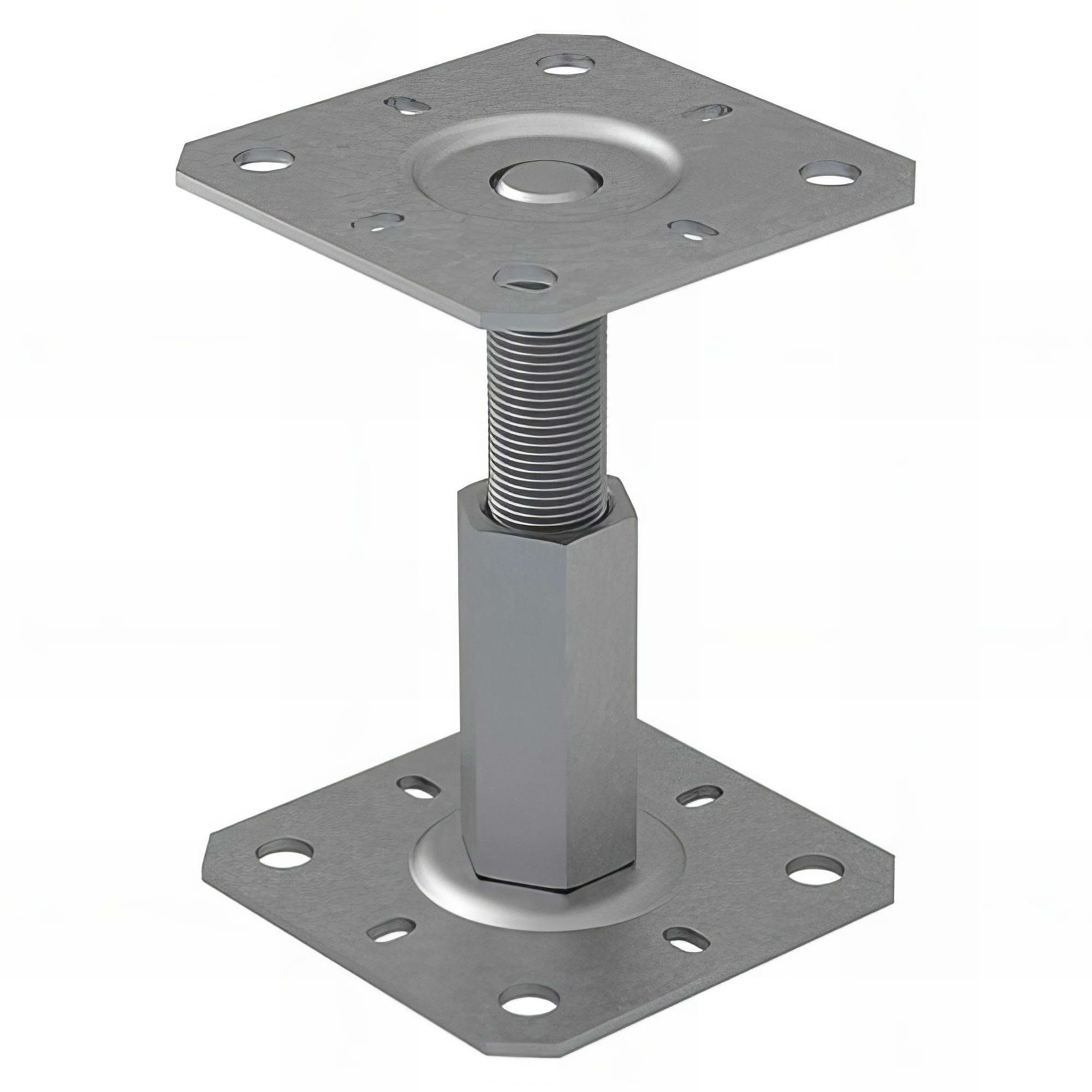 Emba5e Embase pied de poteau carrée réglable - Platine 100x100 mm - Ht 100 à ...